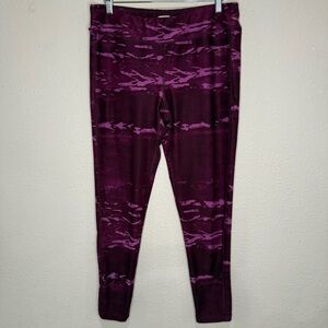 The North Face Pulse Leggings Purple Camouflage Running Tights Women’s Size L